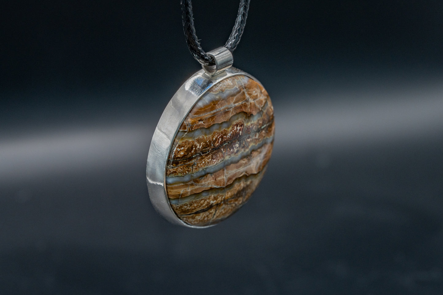 Mammoth Tooth Fossil Pendant Necklace - Statement - Simple Bail - Smooth Bezel