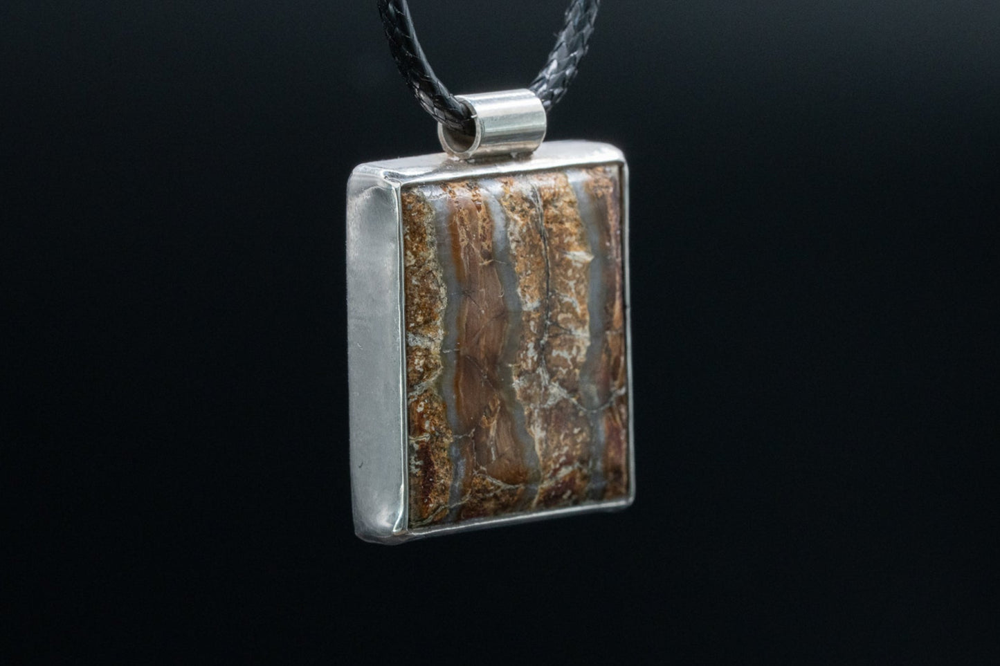 Mammoth Tooth Fossil Pendant Necklace - Statement - Simple Bail - Smooth Bezel