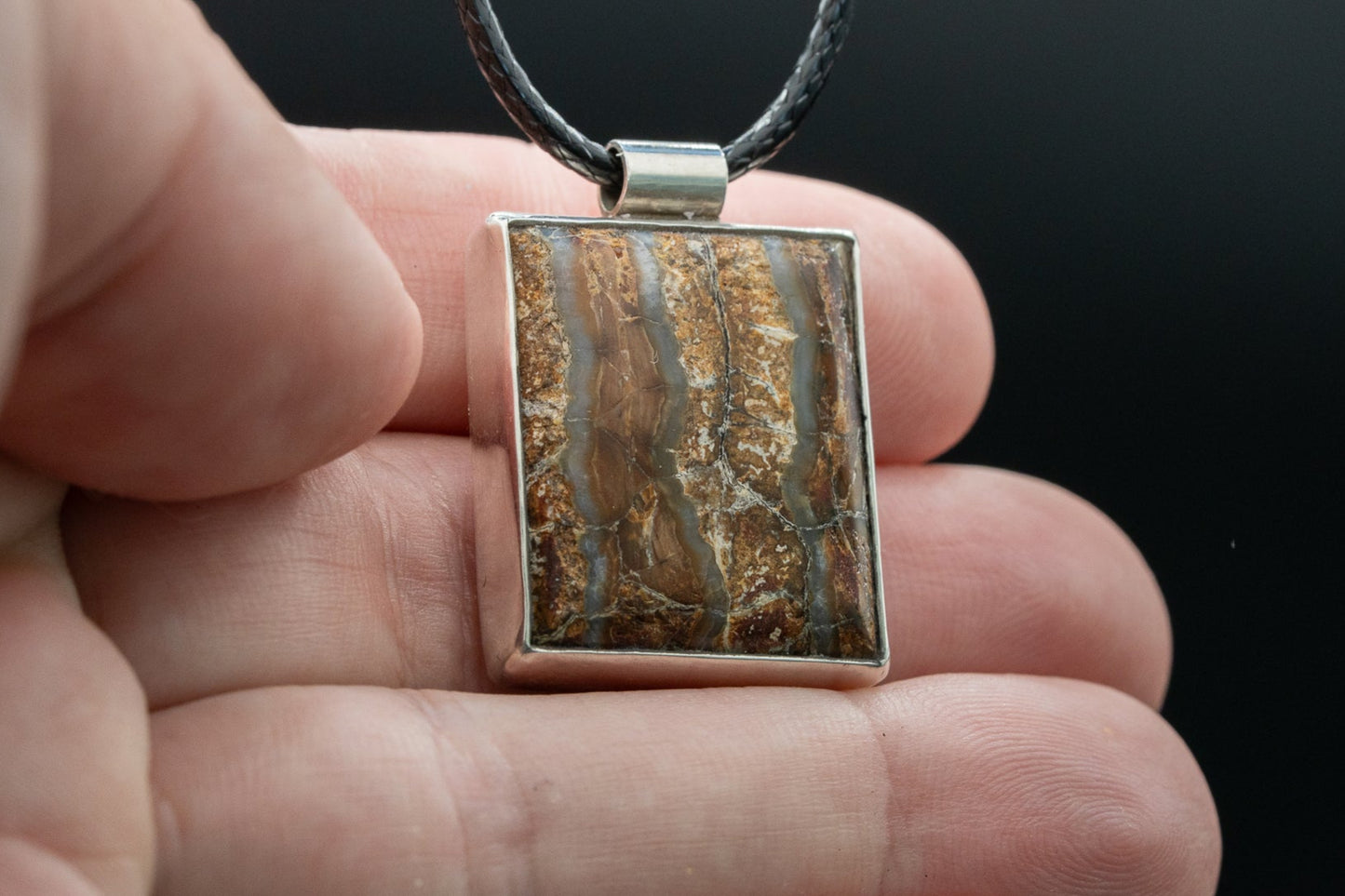 Mammoth Tooth Fossil Pendant Necklace - Statement - Simple Bail - Smooth Bezel