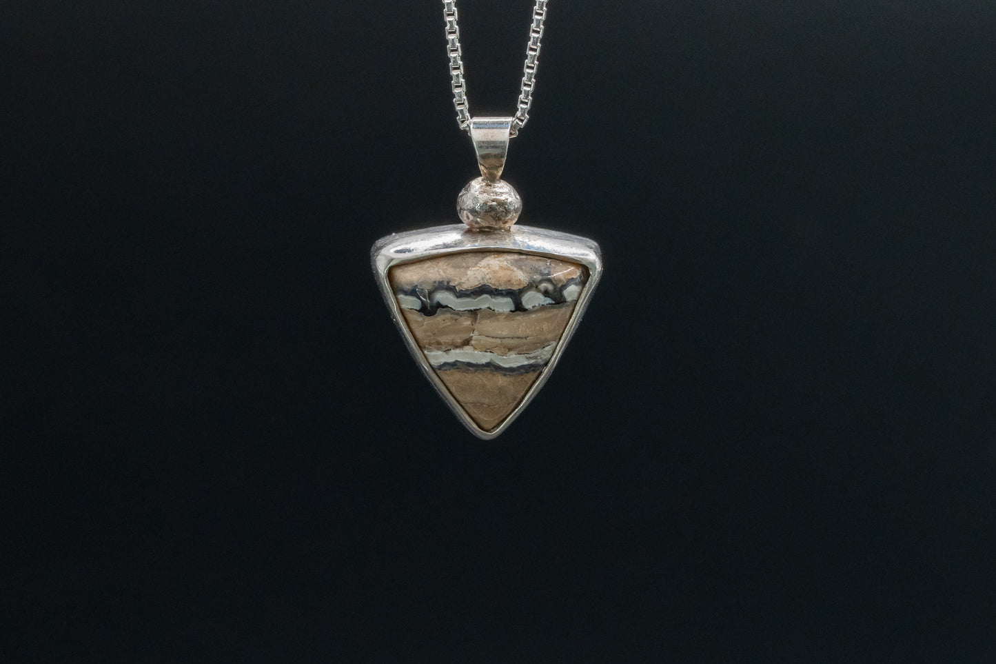 Mammoth Tooth Fossil Pendant Necklace - Trillian Style - Ball Bail - Smooth Bezel