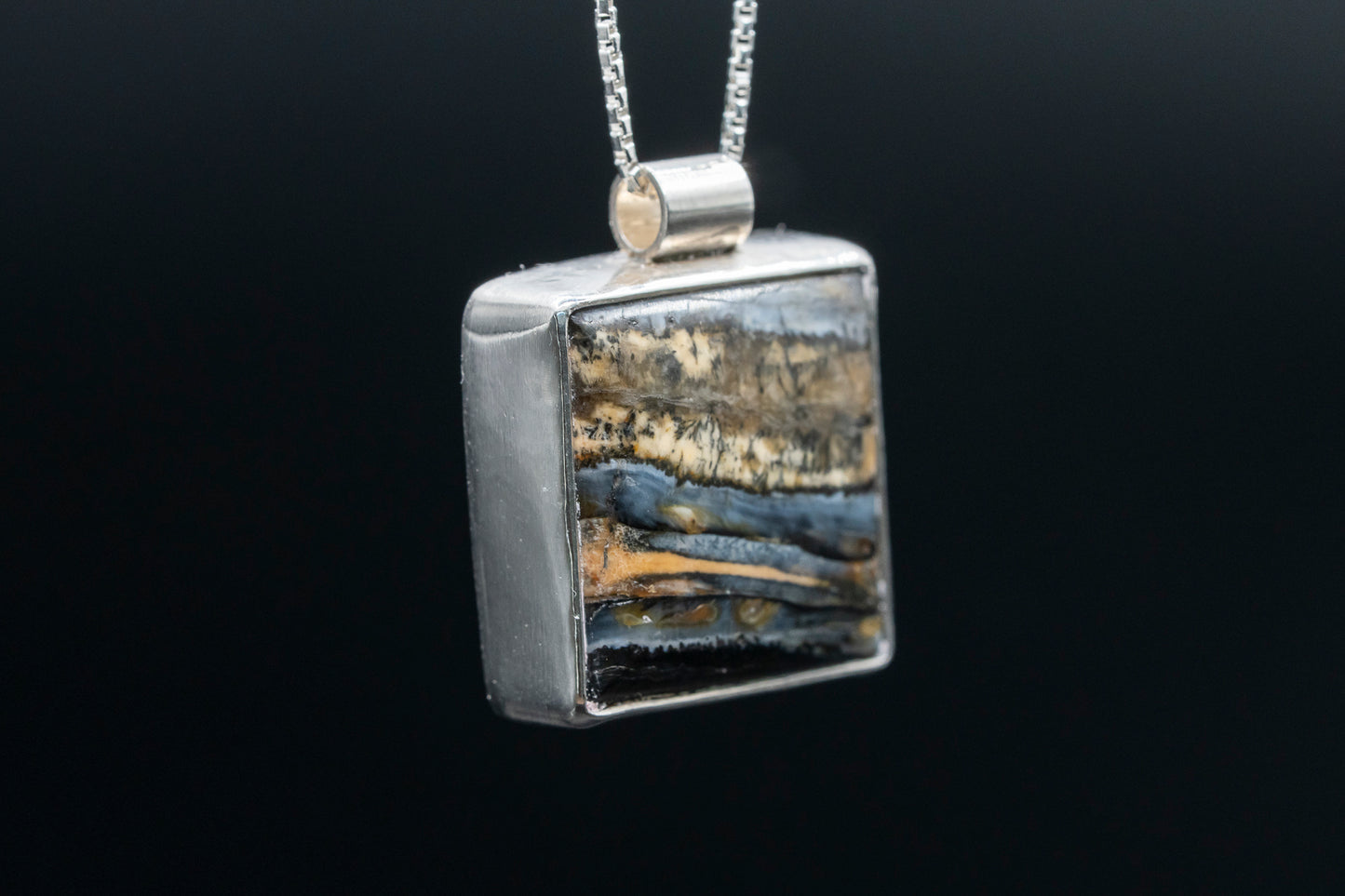 Mammoth Tooth Fossil Pendant Necklace - Statement - Simple Bail - Smooth Bezel