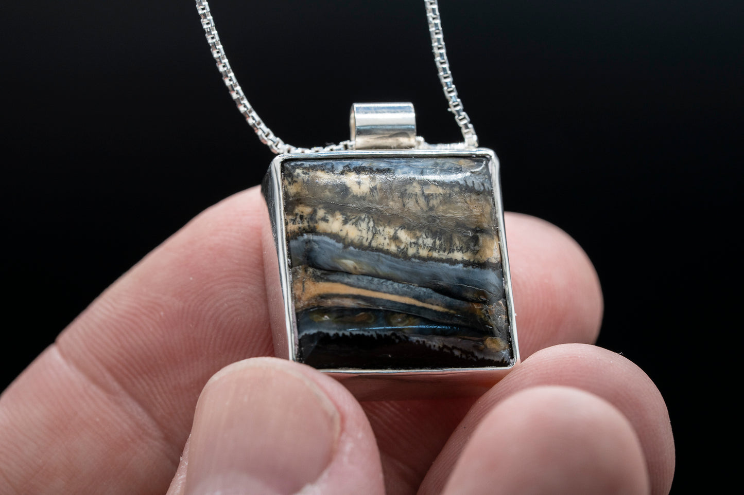 Mammoth Tooth Fossil Pendant Necklace - Statement - Simple Bail - Smooth Bezel