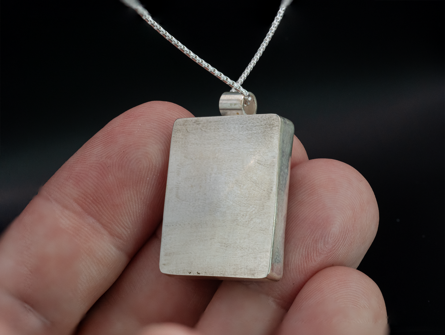 Mammoth Tooth Fossil Silver Pendant Necklace