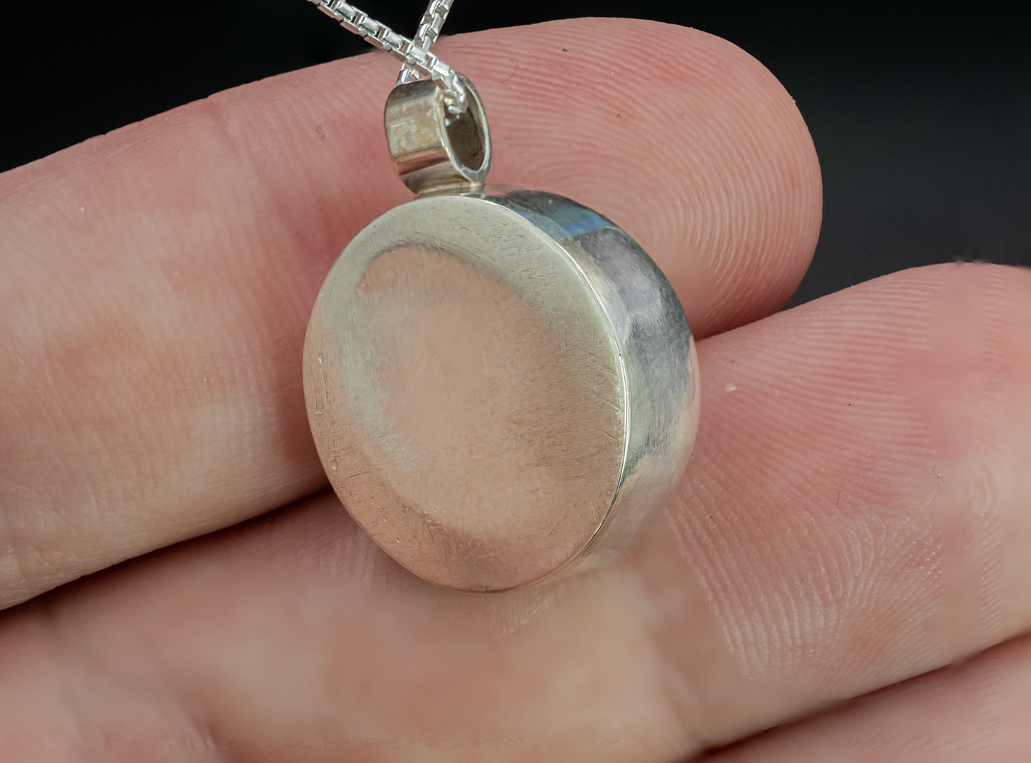 Mammoth Tooth Fossil Silver Pendant Necklace