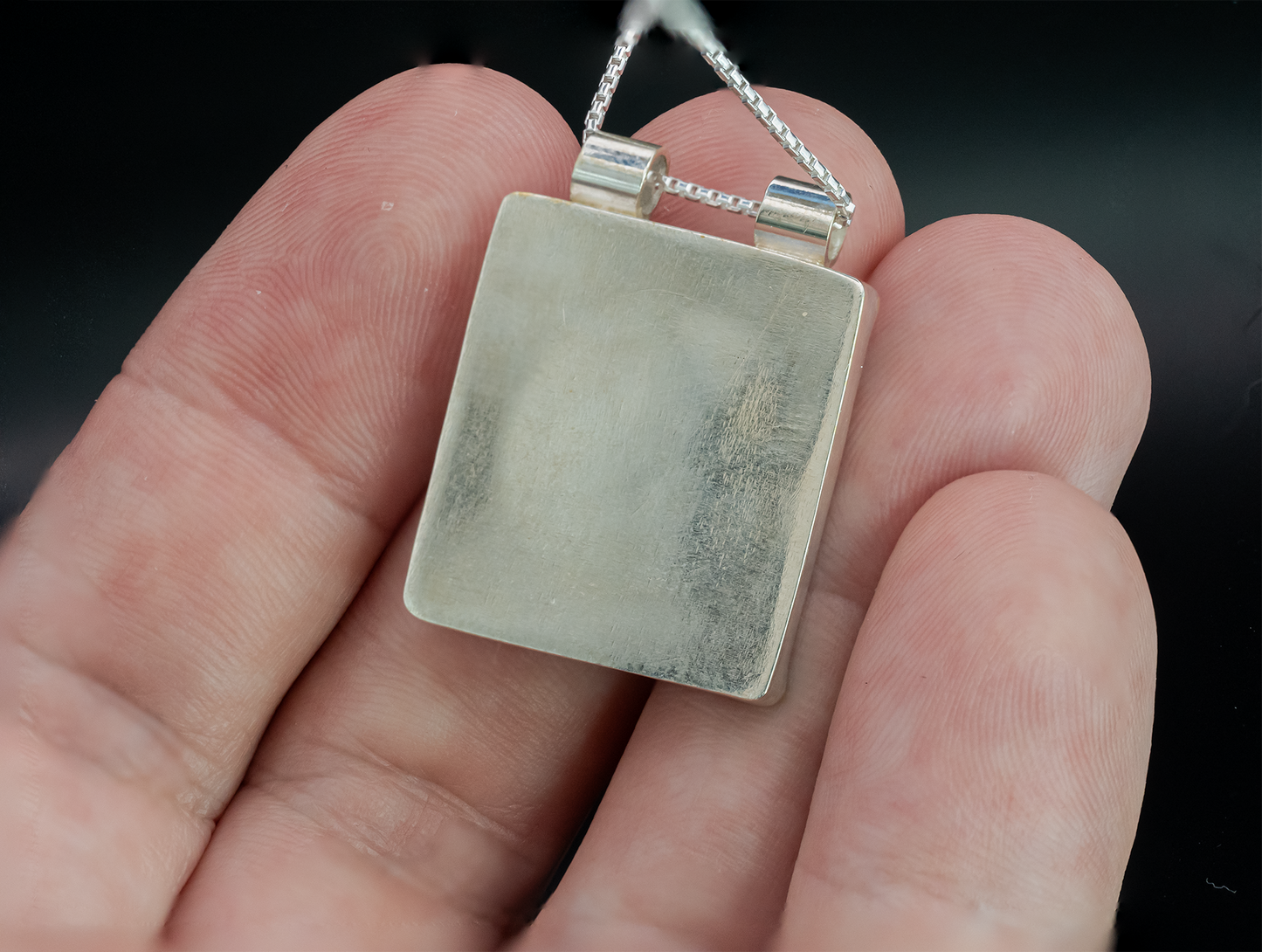 Mammoth Tooth Fossil Silver Pendant Necklace