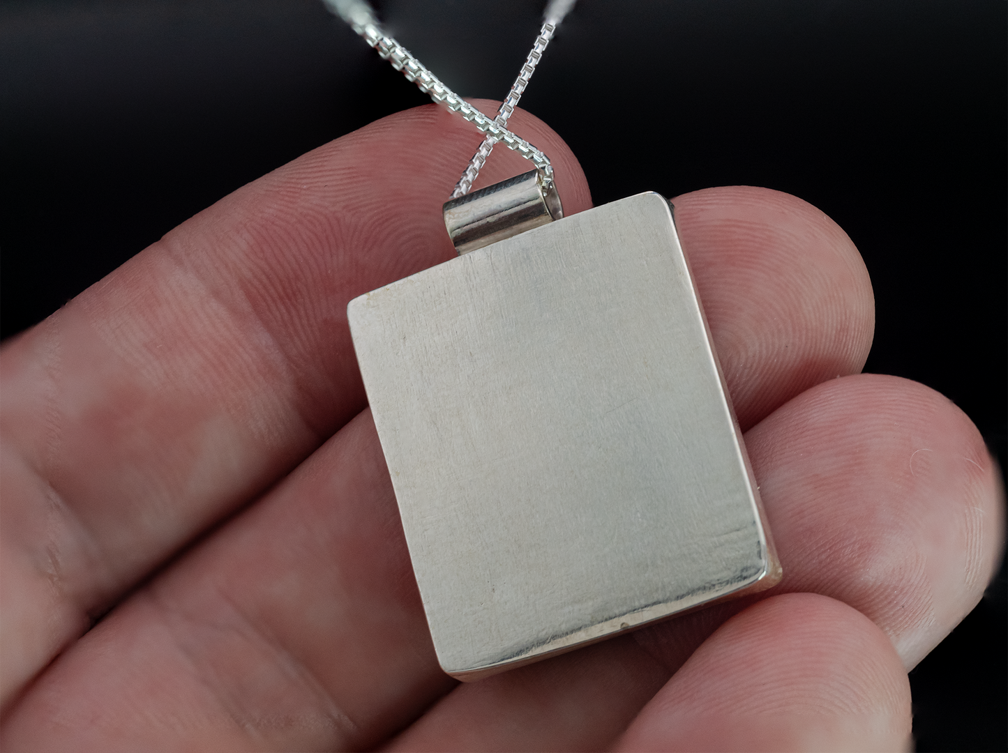 Mammoth Tooth Fossil Silver Pendant Necklace
