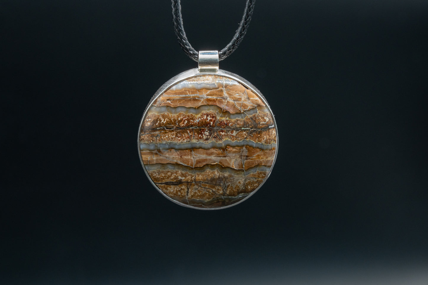 Mammoth Tooth Fossil Pendant Necklace - Statement  - Simple Bail - Smooth Bezel