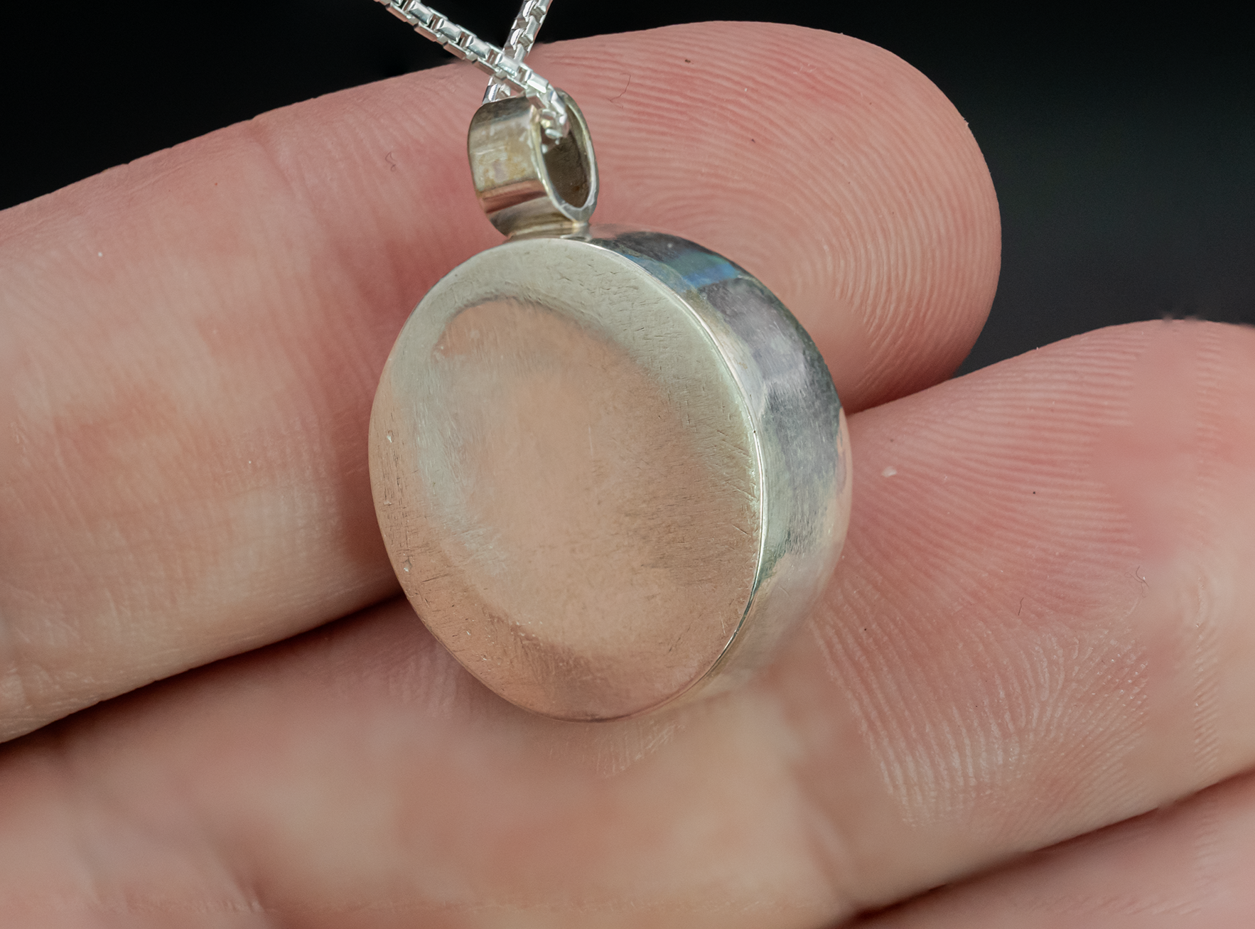 Mammoth Tooth Fossil Silver Pendant Necklace
